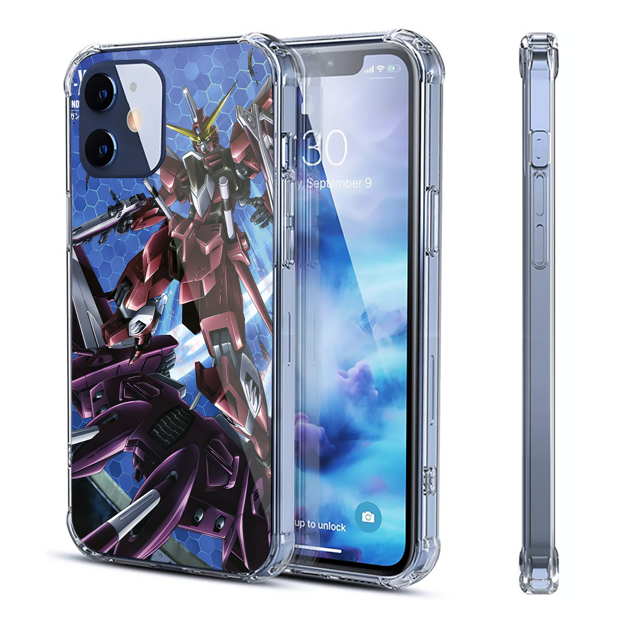 （画像用） 機動戦士ガンダム Mobile Suit Gundam 【iPhone 12シリーズ対応】透明スマホケース（クリアソフトケース）